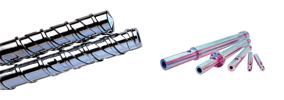 Extrusion screws and barrels